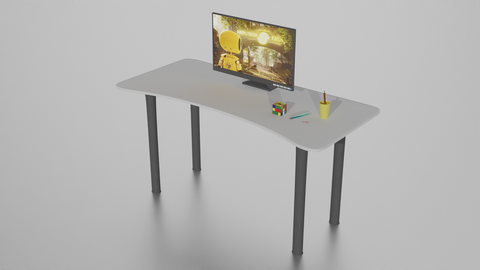 Table with computer monitor on
