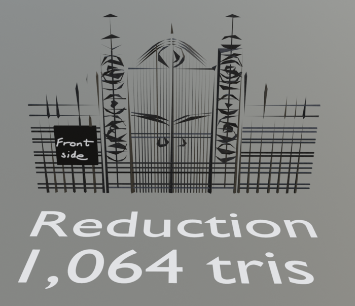 Bad looking reduced gate at 1064 tris