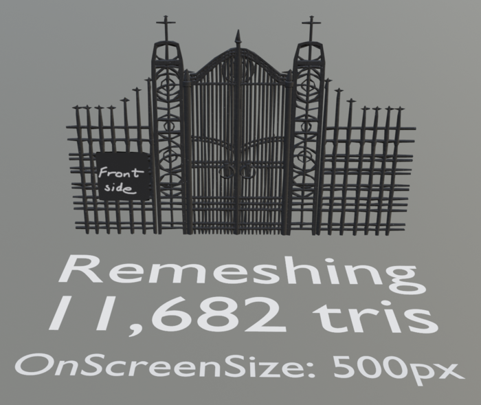 Remeshed gate at 11 682 tris