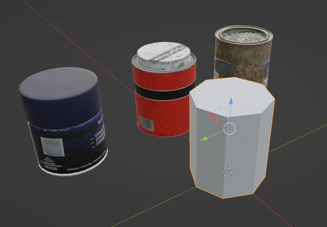 Simple 8 sided proxy cylinder model.