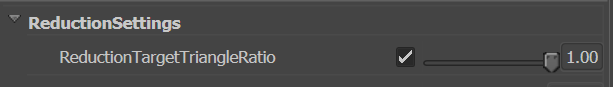 Reduction settings with ReductionTargetTriangleRatio to 1.00