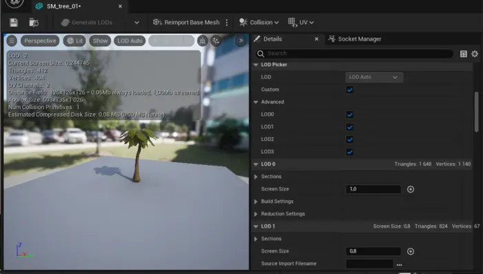Unreal Engine UI changing screen size per LOD level.