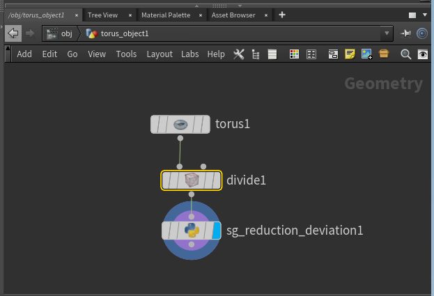 Geometry network with a triangulate node in between model and our custom reduction node.