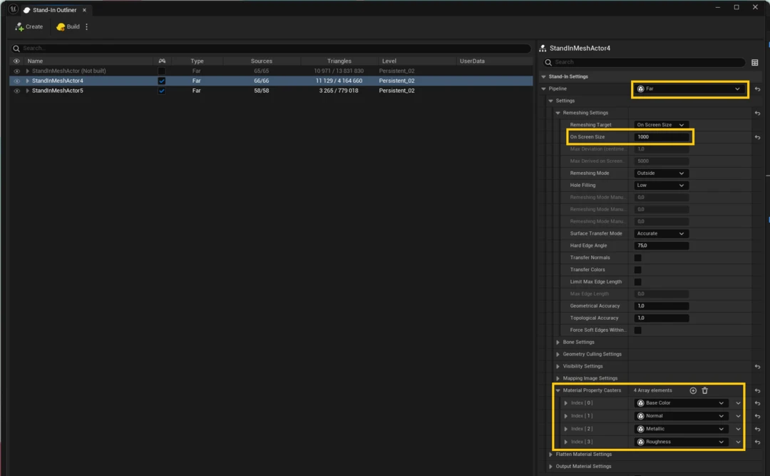 Settings window for Stand-In