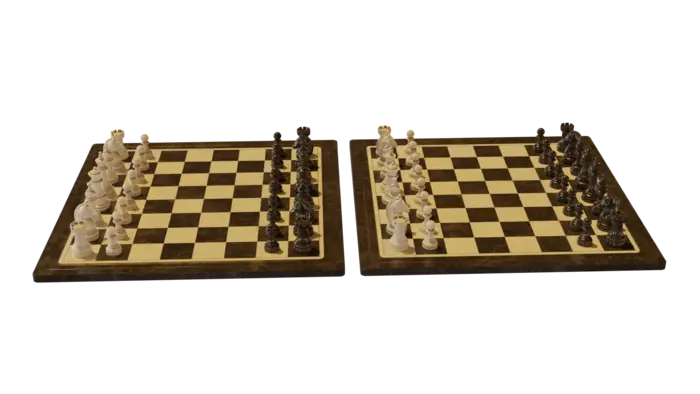 Two chess boards.
