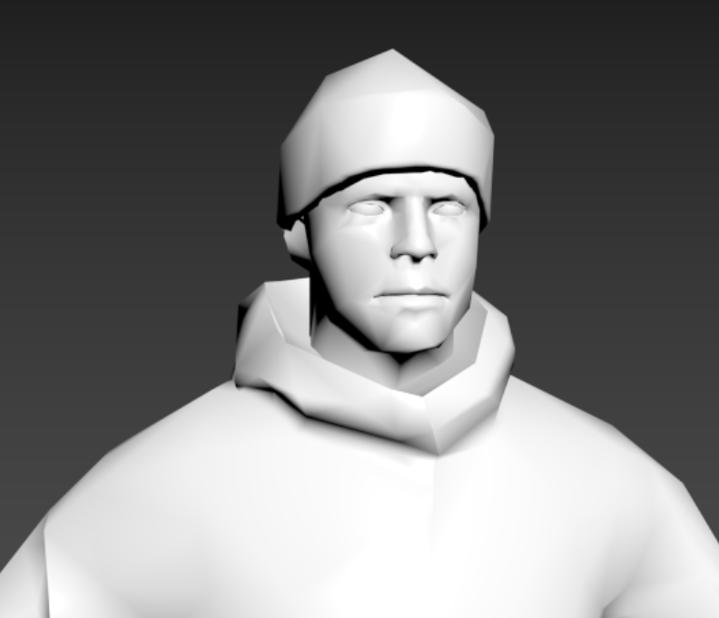 Male human game character LOD.