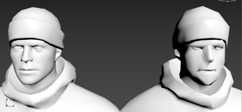 Original mesh and bad looking LOD.