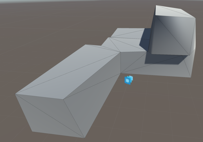 Four white lowpoly containers.